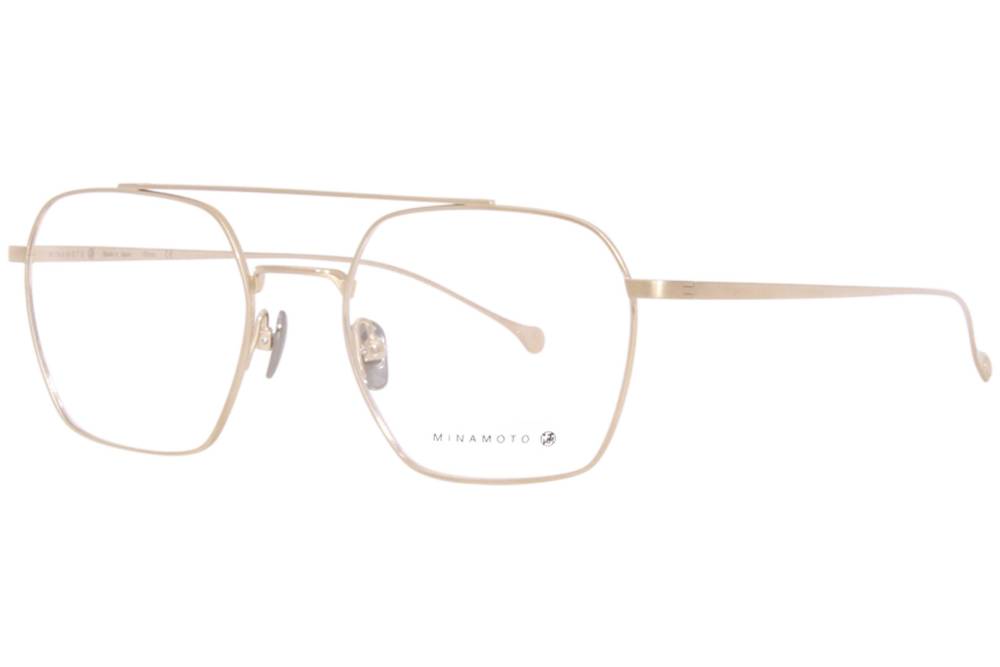 minamoto-mn31002-eyeglasses-mens-full-rim-square-shape-shiny-gold-gp-1